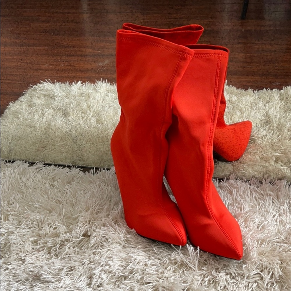 Orange heel boots